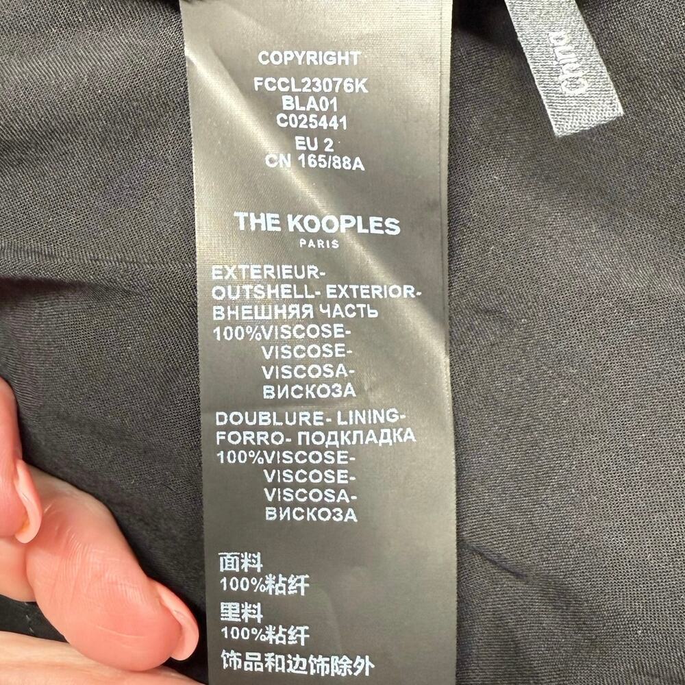 NWT | The Kooples | Sheer Button-Up Blouse & Camisole Set | Black | Size 2 - Picture 8 of 16